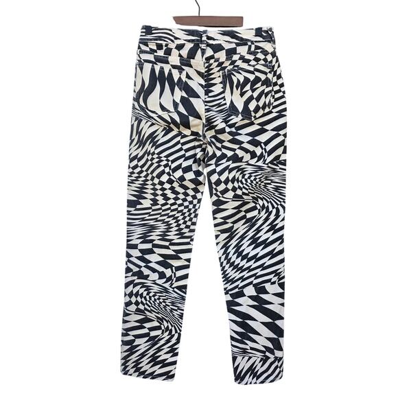Pacsun Printed Checkered Mom Jeans Black and White Size 25 - Picture 6 of 9